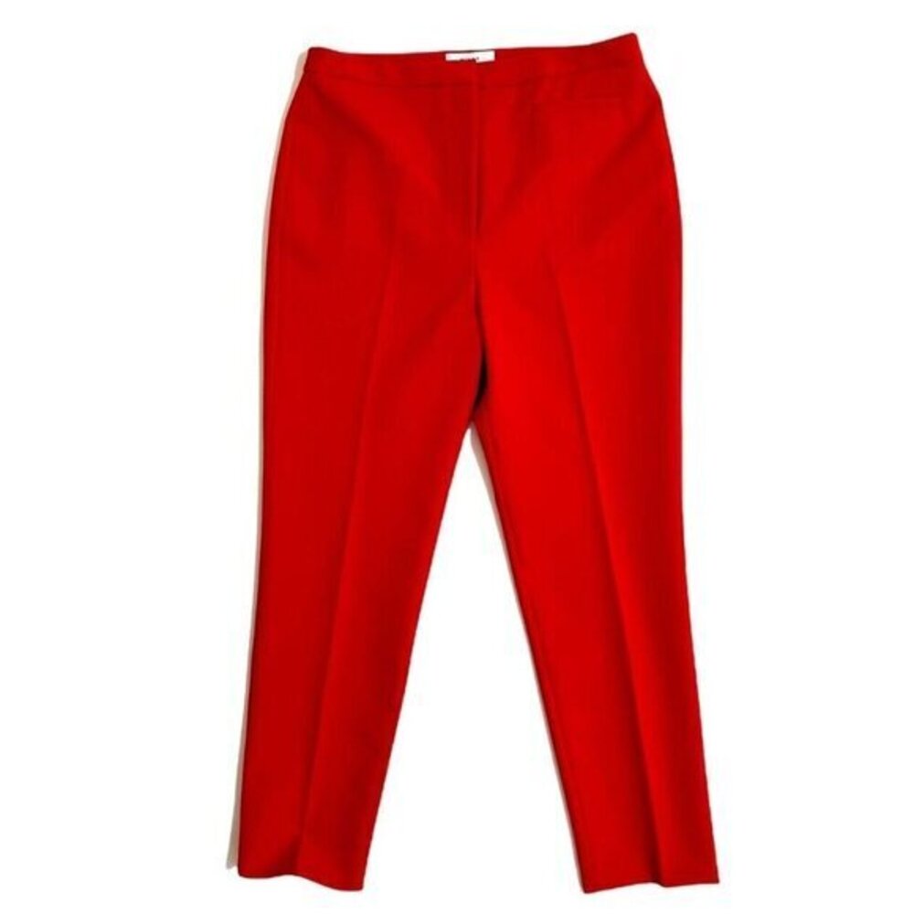 Milly Stretch Pants Crepe Cigarette Pants Red Ruby Ankle Dress Pants SZ 10 $325